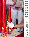 many redcandles burning flame 67331885