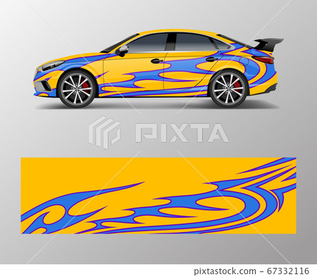 wrap design for custom sport car. Sport racing car wrap design for custom sport car. Sport racing car 67332116