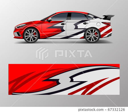wrap design for custom sport car. Sport racing car 67332126