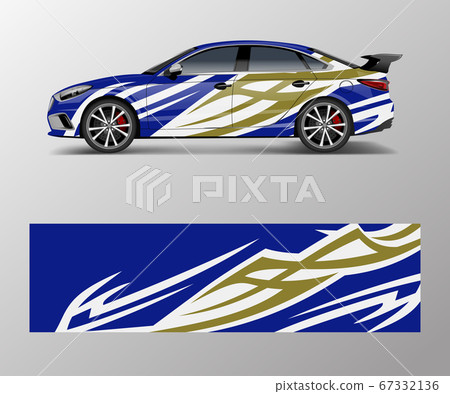wrap design for custom sport car. Sport racing car 67332136