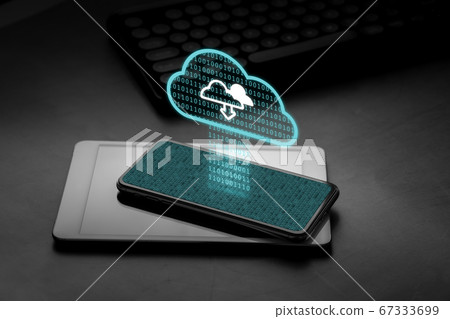 Cloud technology icon on smart phone for 5G & Cloud technology icon on smart phone for 5G & 67333699