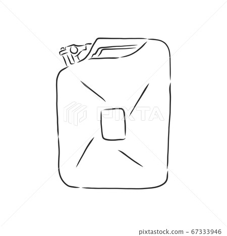 Vector Sketch Single Jerry Can, fuel canister, vector sketch illustration Vector Sketch Single Jerry Can, fuel canister, vector sketch illustration 67333946