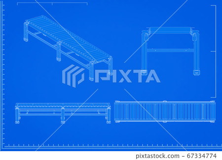 conveyor line blueprint - Stock Illustration [67334774] - PIXTA