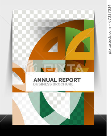 Business flyer annual report, circle and triangle shapes modern design 67337034