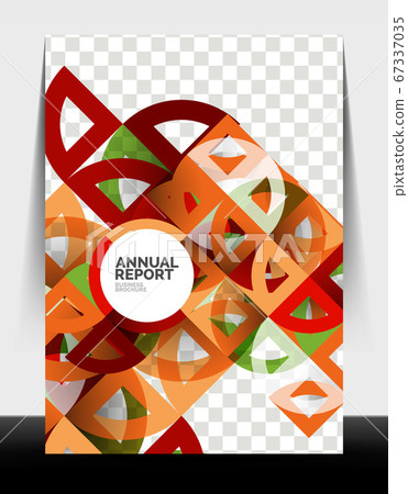 Business flyer annual report, circle and triangle shapes modern design Business flyer annual report, circle and triangle shapes modern design 67337035