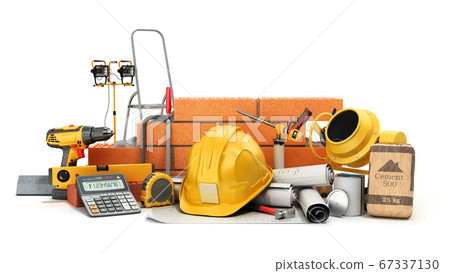 modern construction costing concept hard hat 67337130