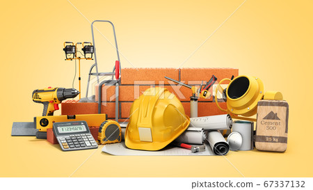 modern construction costing concept hard hat 67337132
