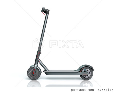 Black Electric scooter 3d render on white Black Electric scooter 3d render on white 67337147