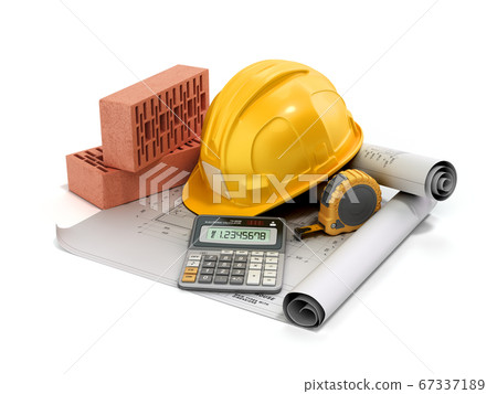 modern construction costing concept hard hat modern construction costing concept hard hat 67337189