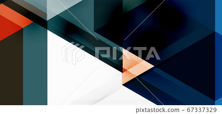 Geometric abstract background, mosaic triangle and hexagon shapes. Trendy abstract layout template for business or technology presentation, internet poster or web brochure cover, wallpaper 67337329
