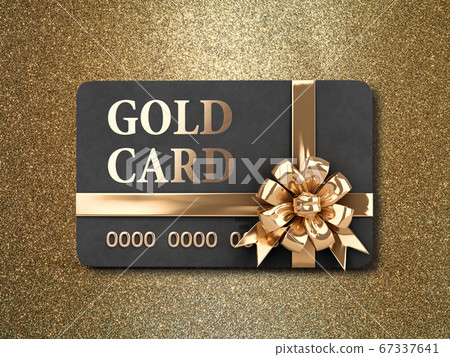VIP gold card with gold bow 3d render on a gold - Stock Illustration ...