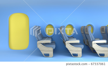 Simple Airplane travel concept empty passenger Simple Airplane travel concept empty passenger 67337861