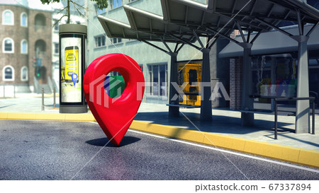destination search cncept route planning point 67337894