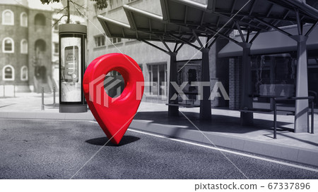 destination search cncept route planning point 67337896