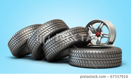 tire fitting concept car wheels in stack 3d tire fitting concept car wheels in stack 3d 67337918