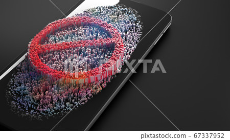Color prohibition sign on smart phone screen Color prohibition sign on smart phone screen 67337952