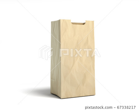 paper bag for products 3d render on a white - Stock Illustration ...