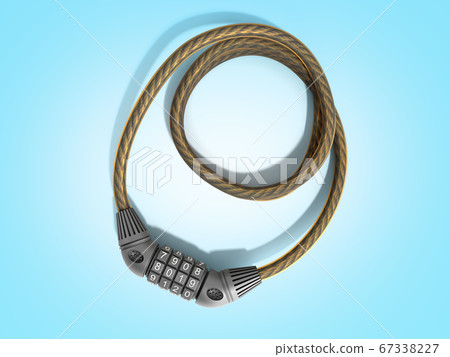 steel clasic bicycle lock 3d render on blue steel clasic bicycle lock 3d render on blue 67338227