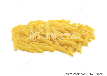 Pasta penne on a white background 67338280