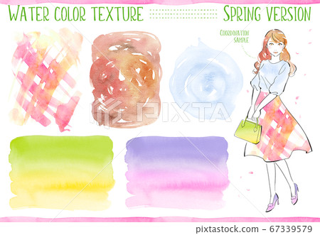 Spring Cordination Watercolor texture set: Spring coordination - Stock Illustration ...
