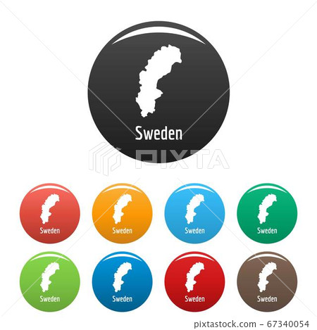Sweden map in black set vector simple Sweden map in black set vector simple 67340054