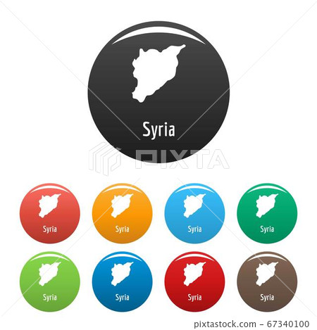 Syria map in black set vector simple 67340100