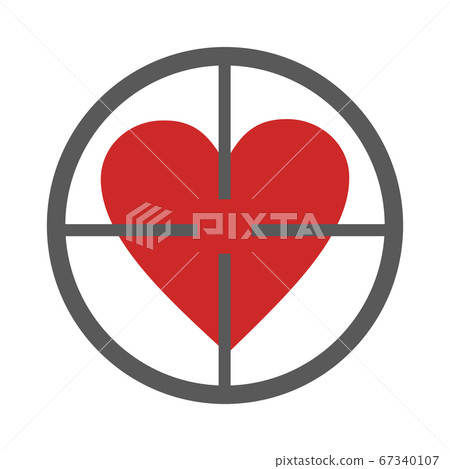 Gunpoint heart icon vector simple-插圖素材 [67340107] - PIXTA圖庫