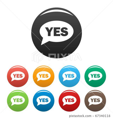 Yes icons set vector simple 67340118