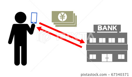 Net bank Net bank Yen pictogram image illustration 67340371