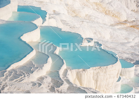 Pamukkale, natural pool with blue water, Turkey Pamukkale, natural pool with blue water, Turkey 67340432