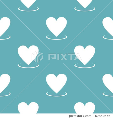 Heart pattern seamless blue - Stock Illustration [67340536] - PIXTA