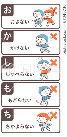 Evacuation drill/Prohibited matter set/Funny/Four colors/Simple color Evacuation drill/Prohibited matter set/Funny/Four colors/Simple color 67340736