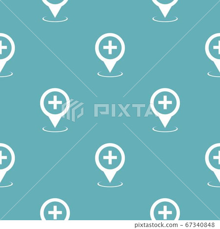 Hospital map pointer pattern seamless blue 67340848