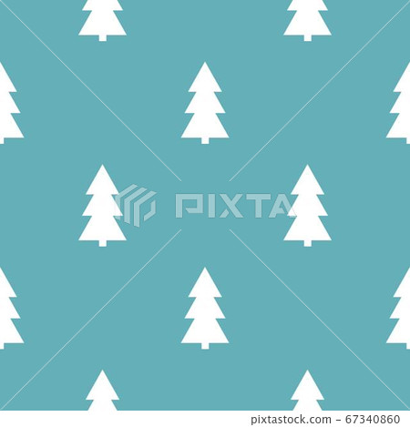 Christmas tree pattern seamless blue - Stock Illustration [67340860 ...