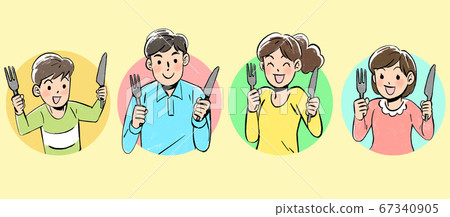 圖庫插圖：家庭餐圖標插圖 67340905