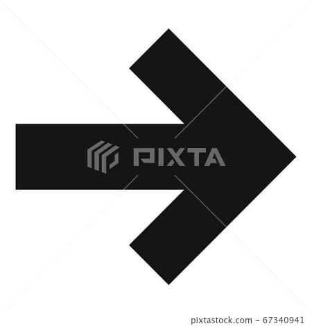 Arrow icon in black vector simple 67340941