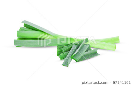 green onion chives on white background. green onion chives on white background. 67341161