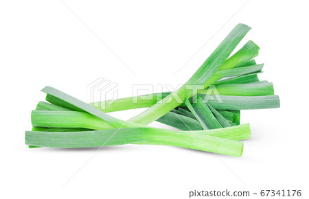 green onion chives on white background. green onion chives on white background. 67341176