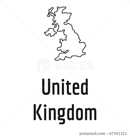 United Kingdom map thin line vector simple 67341321