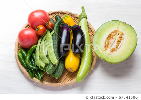 Various types of summer vegetables and fruits Various types of summer vegetables and fruits 67341590