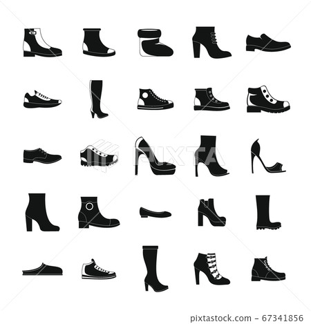 Footwear shoes icon set, simple style Footwear shoes icon set, simple style 67341856