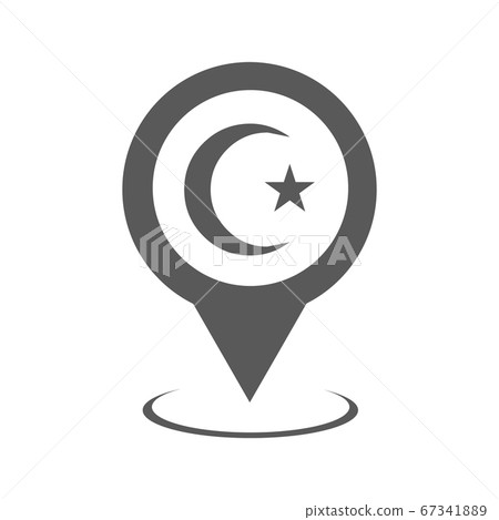 Mosque map pointer icon vector simple 67341889