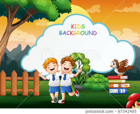 nature background for kids clipart in school