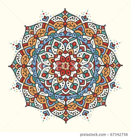 Colorful ornamental mandala. 67342736