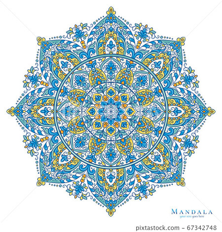 Luxury mandala pattern on a white background.  67342748