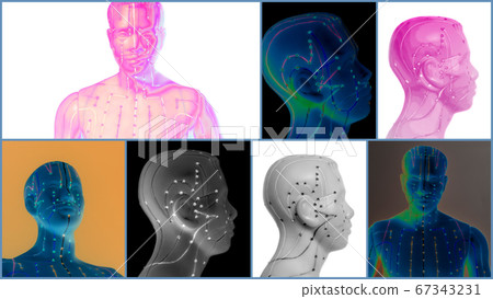 Medical acupuncture model of human collage 67343231