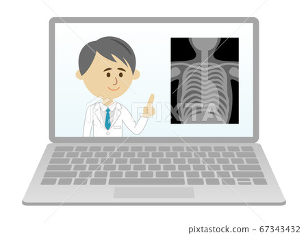 Illustration image of online medical examination with a personal computer 67343432