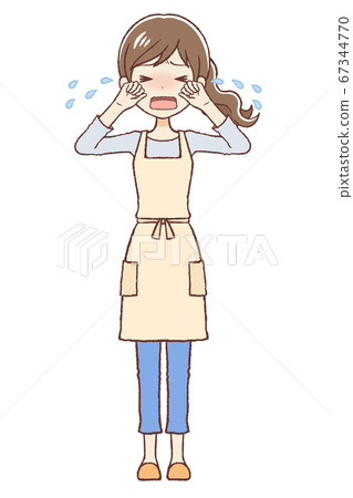 An apron woman who cries a lot An apron woman who cries a lot 67344770