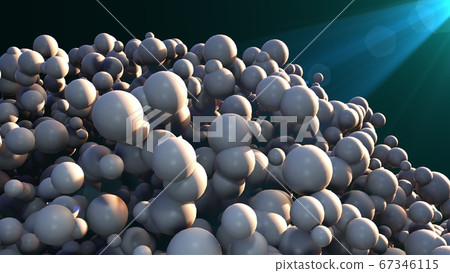 Computer generated many bubble with light rays. 3d rendering of abstract background 67346115