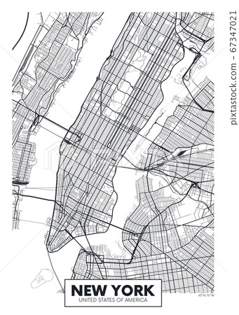 Vector poster map city New York 67347021